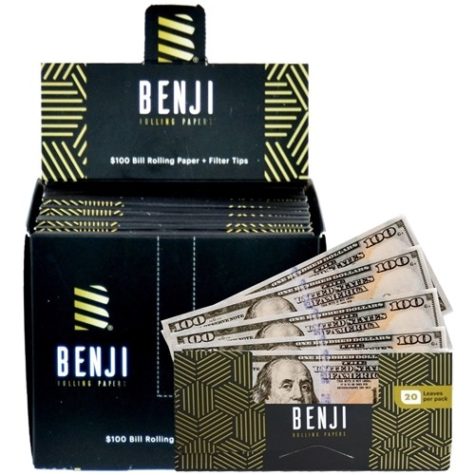 BENJI 100 BILL printed rolling paper Filter Tips - Cannabis Deals In Canada