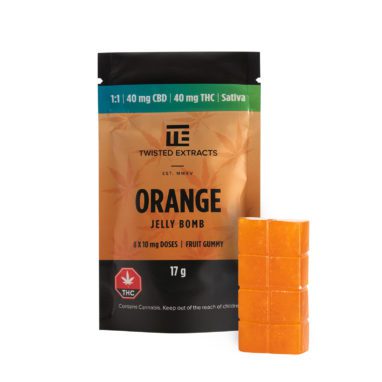 Twisted Jelly Bomb Orange (40mg THC / 40mg CBD)