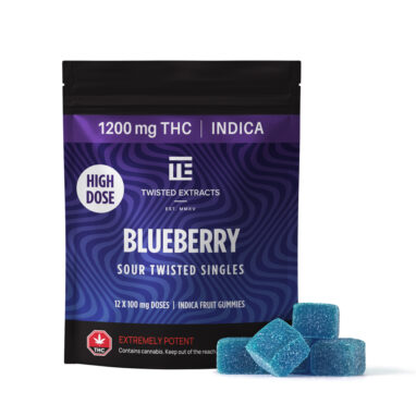 Twisted Extracts – HIGH DOSE Sour Twisted Singles – Blueberry (1200mg THC)