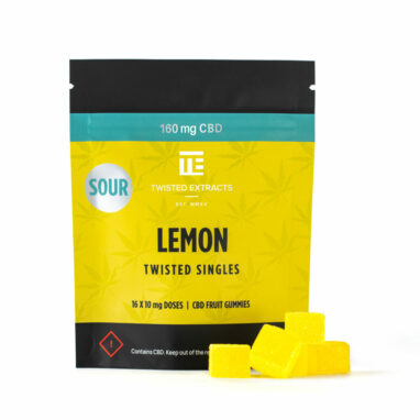 Twisted Extracts – Sour Twisted Singles – Lemon (160mg CBD)